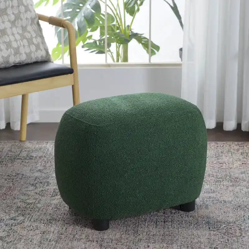 Repose-pieds ottoman/pouf KINWELL 23 pouces de large en tissu bouclé rembourré