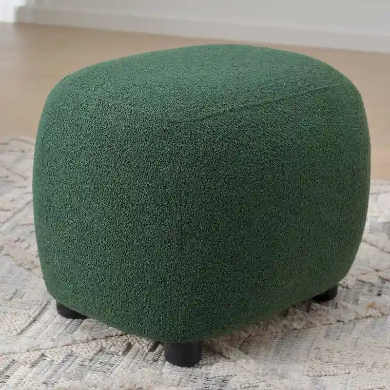 Repose-pieds ottoman/pouf KINWELL 23 pouces de large en tissu bouclé rembourré
