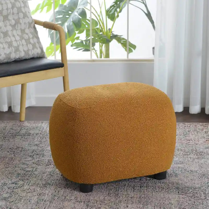 Repose-pieds ottoman/pouf KINWELL 23 pouces de large en tissu bouclé rembourré