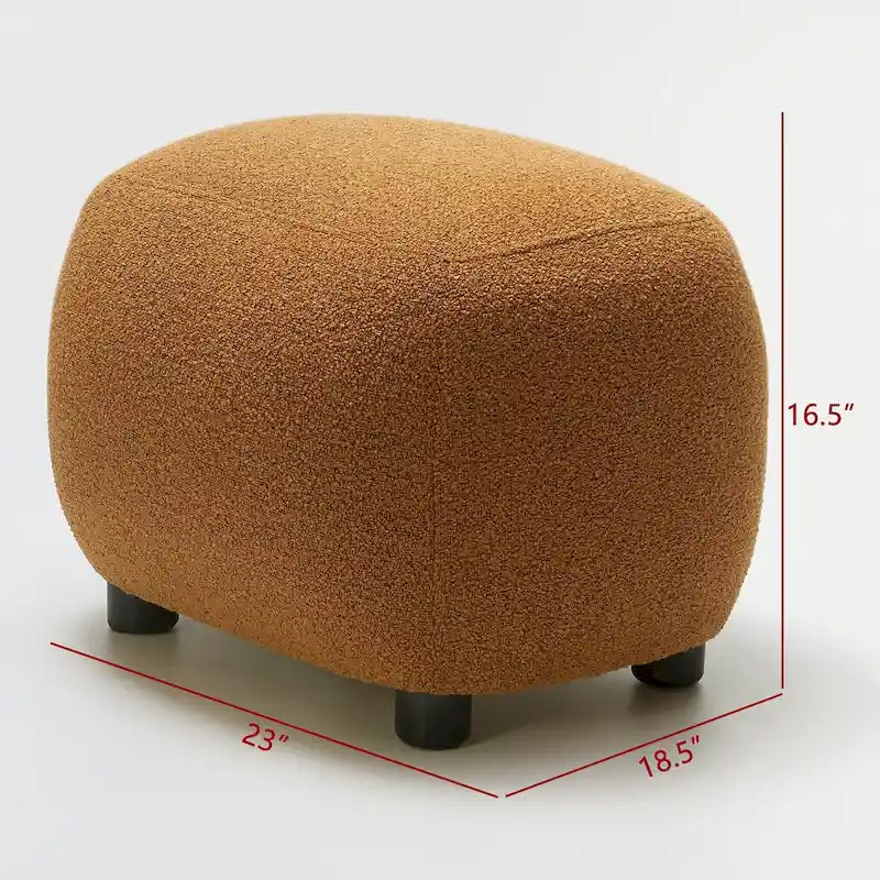 Repose-pieds ottoman/pouf KINWELL 23 pouces de large en tissu bouclé rembourré