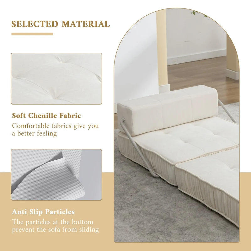 Canapé-lit convertible, fauteuil-lit moderne en chenille.