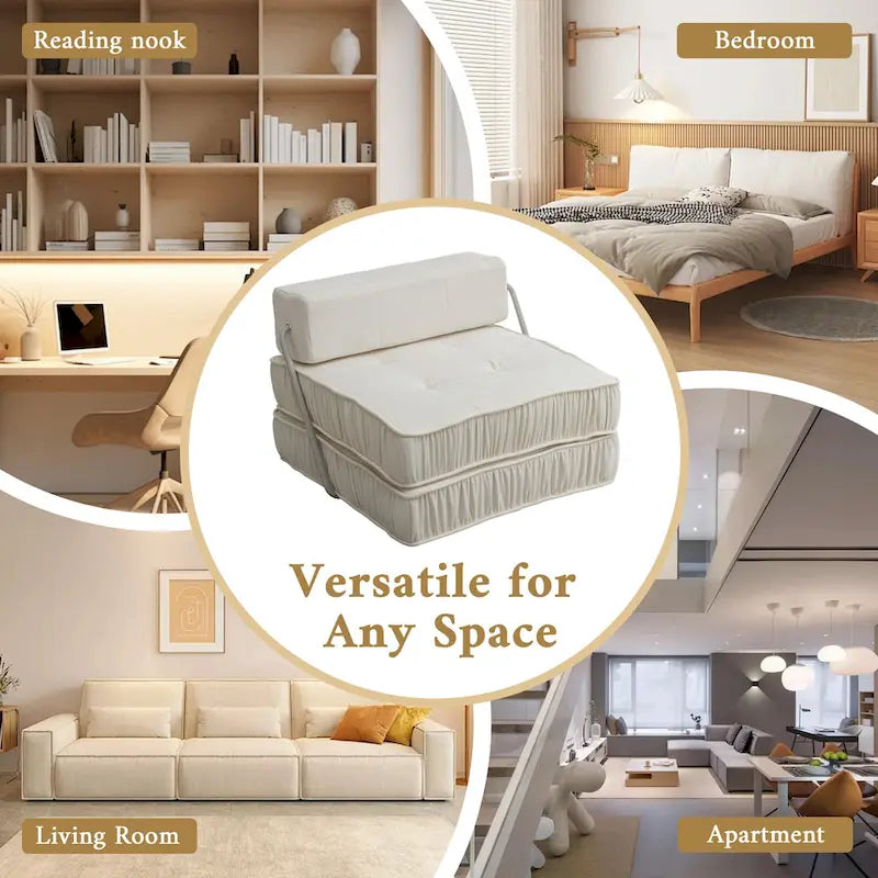 Canapé-lit convertible, fauteuil-lit moderne en chenille.