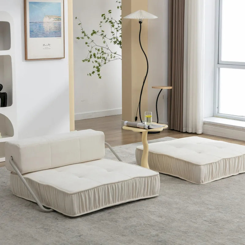 Canapé-lit convertible, fauteuil-lit moderne en chenille.