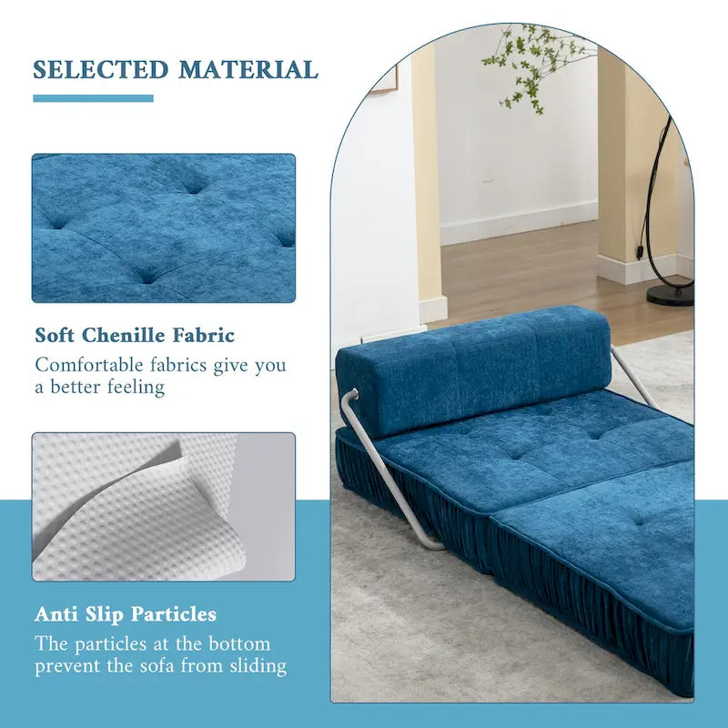 Canapé-lit convertible, fauteuil-lit moderne en chenille.