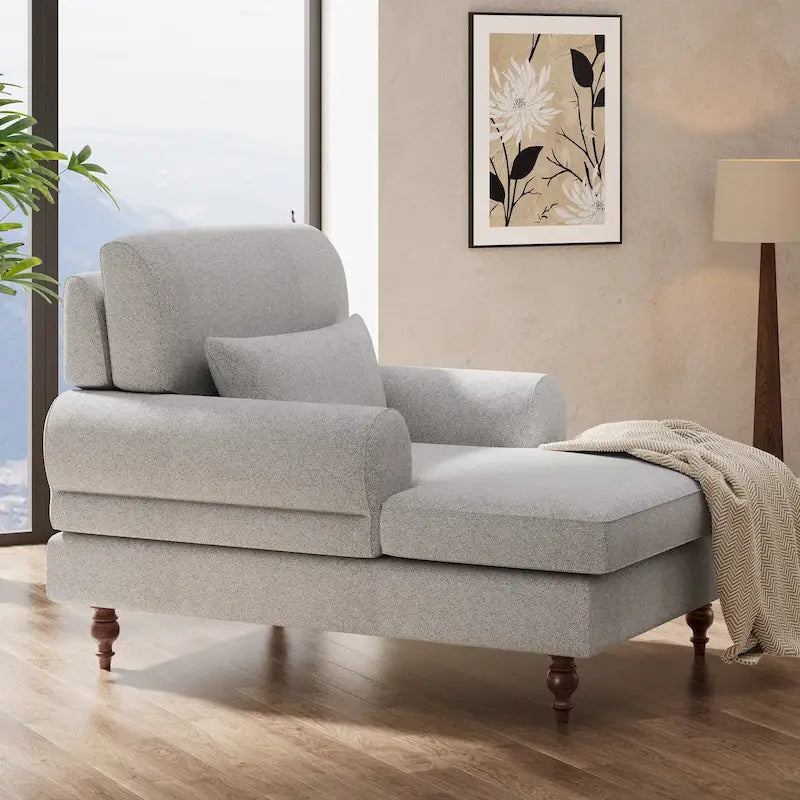 Chaise longue avec dossier réglable, fauteuil confortable surdimensionné et moderne d'intérieur