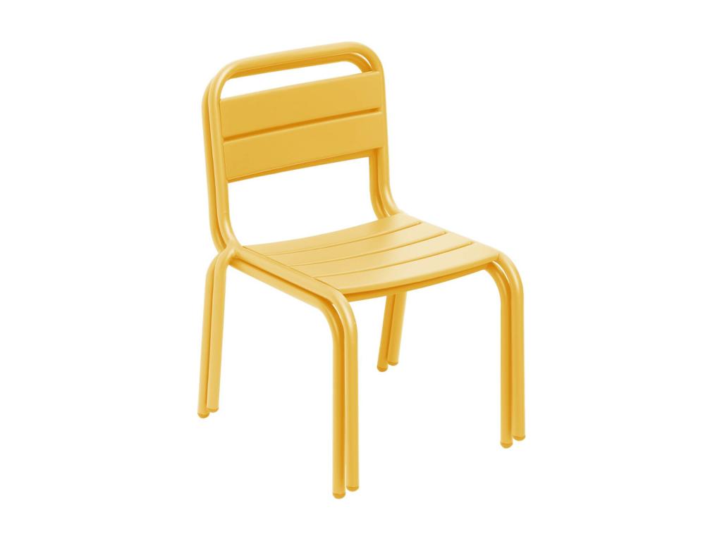 Lot de chaises en métal - Jaune