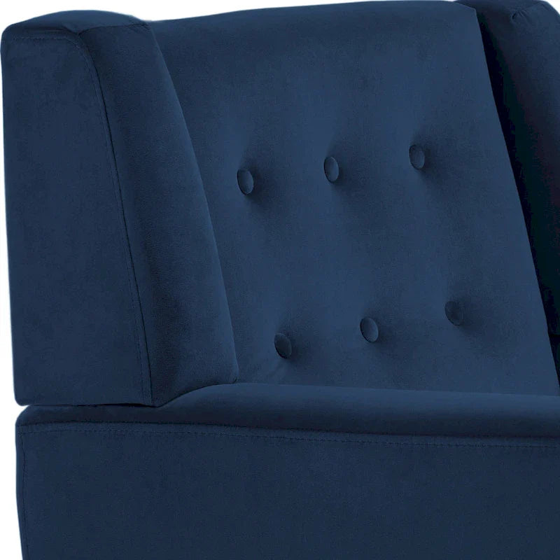 Ensemble de 2 fauteuils d'appoint en velours pour salon, avec accoudoirs rembourrés