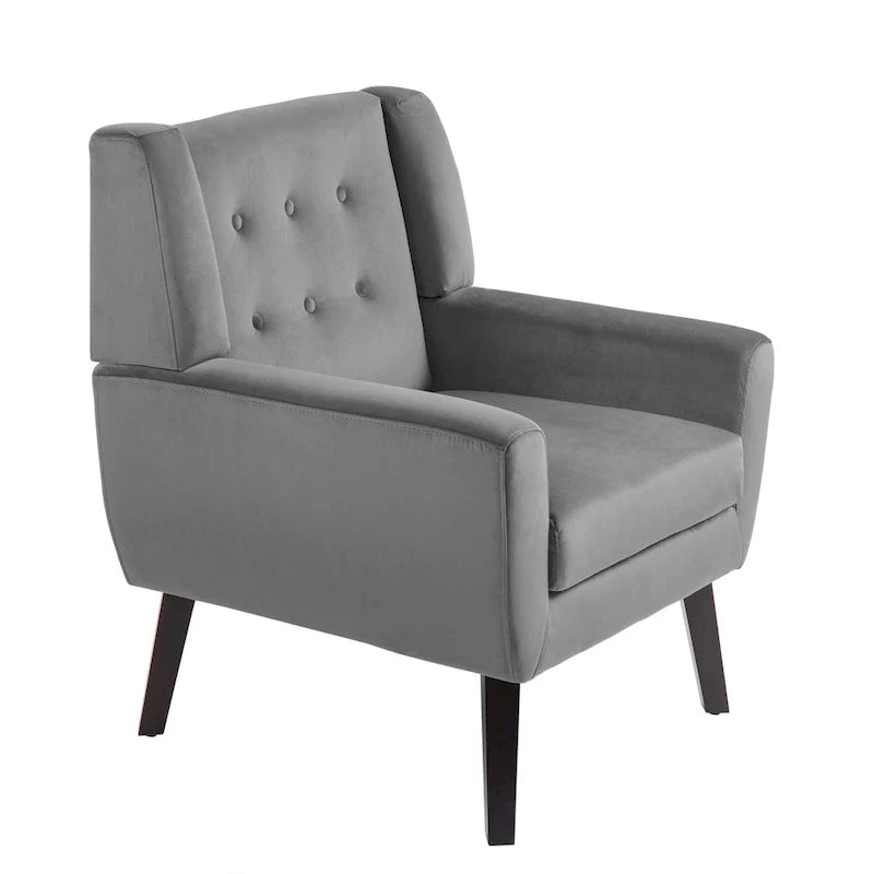 Ensemble de 2 fauteuils d'appoint en velours pour salon, avec accoudoirs rembourrés