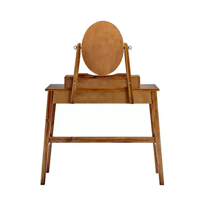 Coiffeuse traditionnelle en bois Lorna avec tabouret, 6 tiroirs, miroir réglable - Linon : Table de toilette, Rangement de maquillage