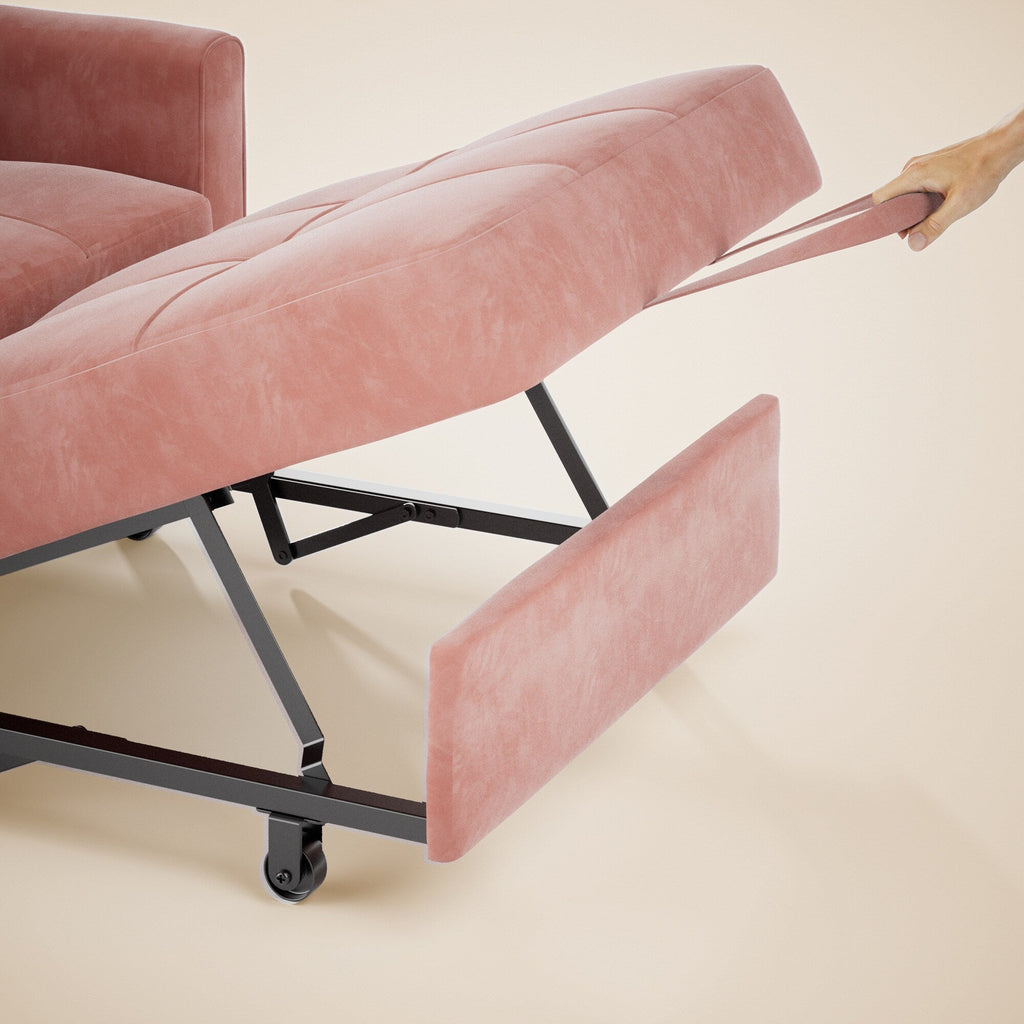 Canapé-lit convertible 3 en 1, avec fauteuil gigogne et lit pliant, idéal pour le salon.