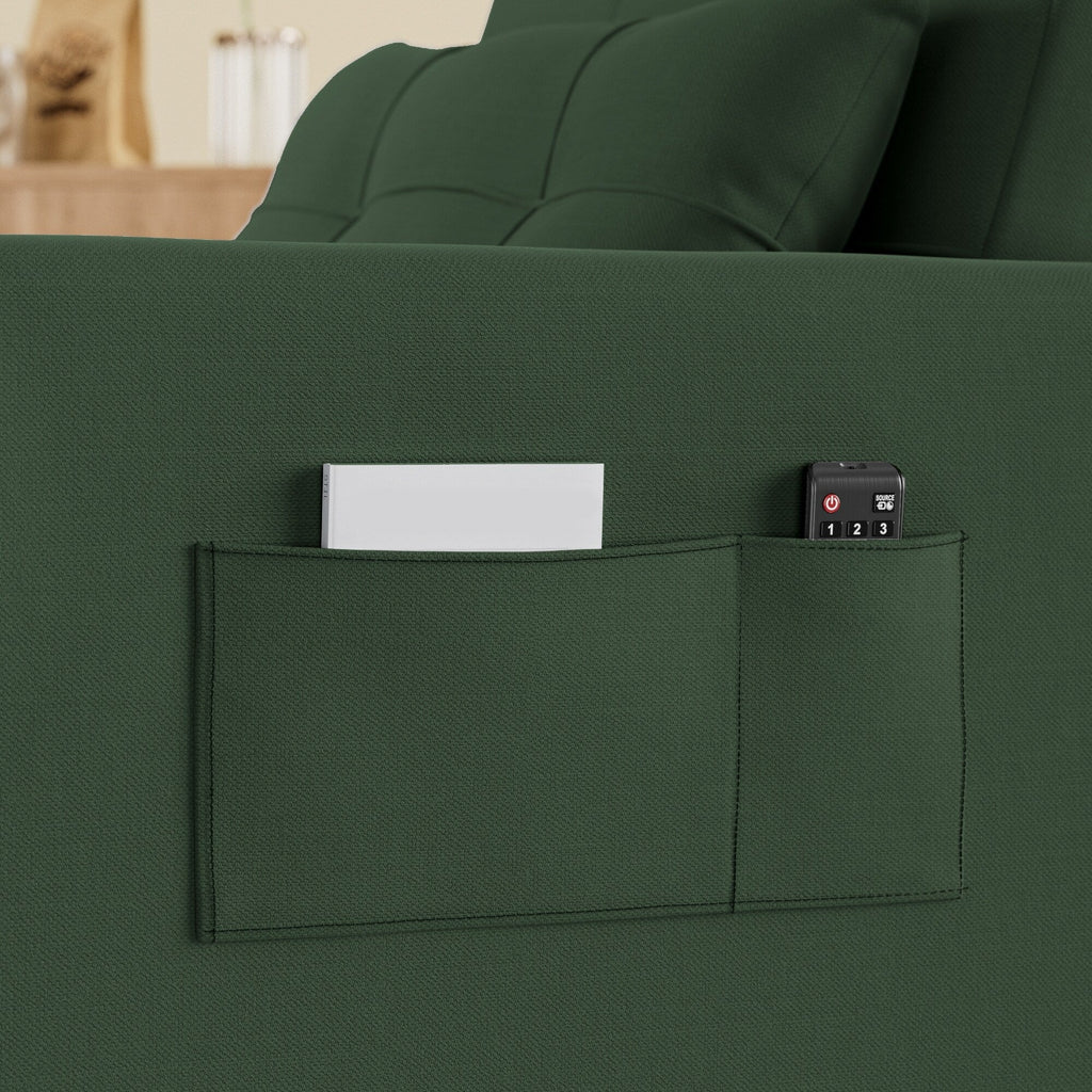 Canapé-lit convertible 3 en 1, avec fauteuil gigogne et lit pliant, idéal pour le salon.