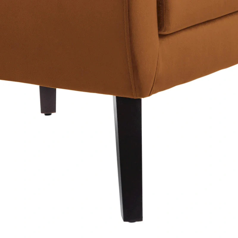 Ensemble de 2 fauteuils d'appoint en velours pour salon, avec accoudoirs rembourrés