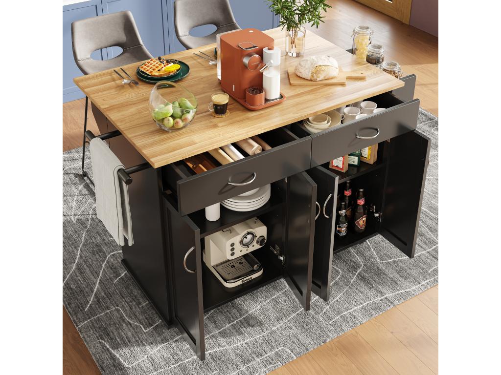 Cuisine de l'îlot central - Noir