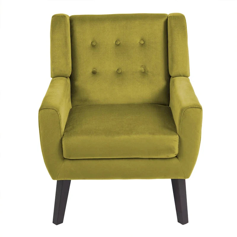 Ensemble de 2 fauteuils d'appoint en velours pour salon, avec accoudoirs rembourrés