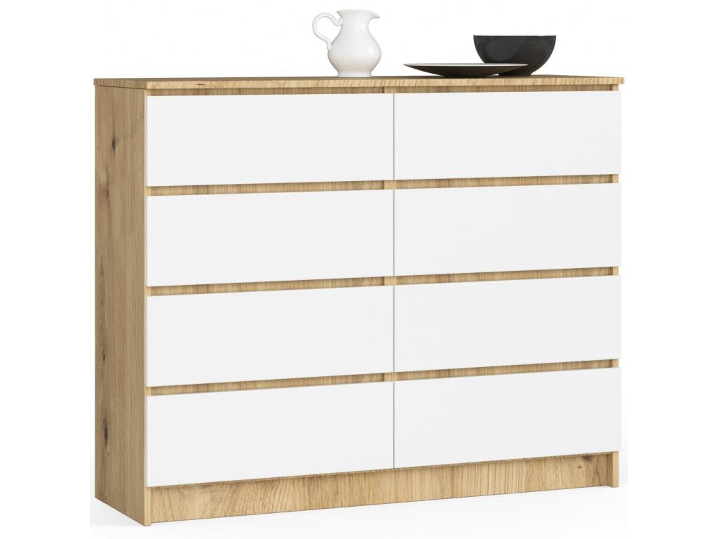 K120 Chêne Artisan - Blanc/Naturel foncé