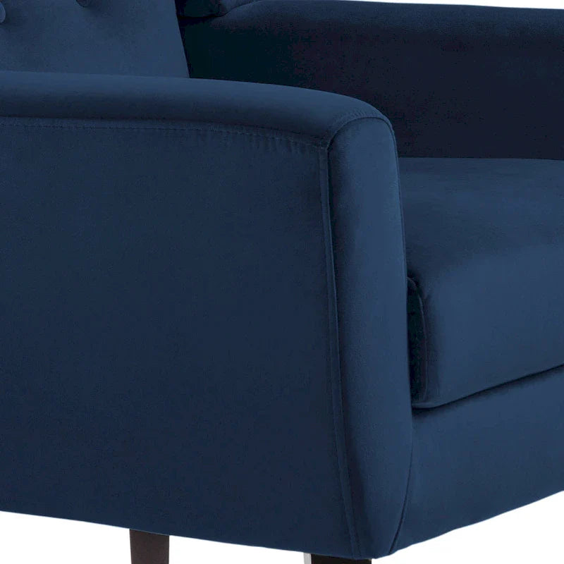 Ensemble de 2 fauteuils d'appoint en velours pour salon, avec accoudoirs rembourrés