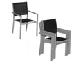 Lot de chaises longues en aluminium - Noir
