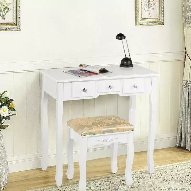 Costway Coiffeuse Table de Maquillage 5 Tabouret