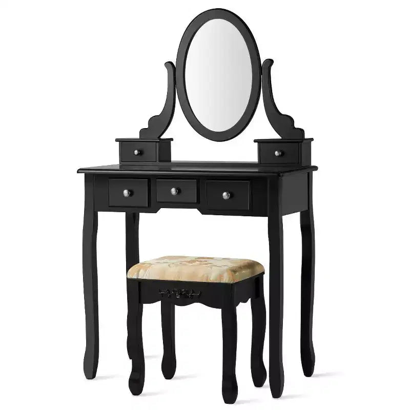 Costway Coiffeuse Table de Maquillage 5 Tabouret