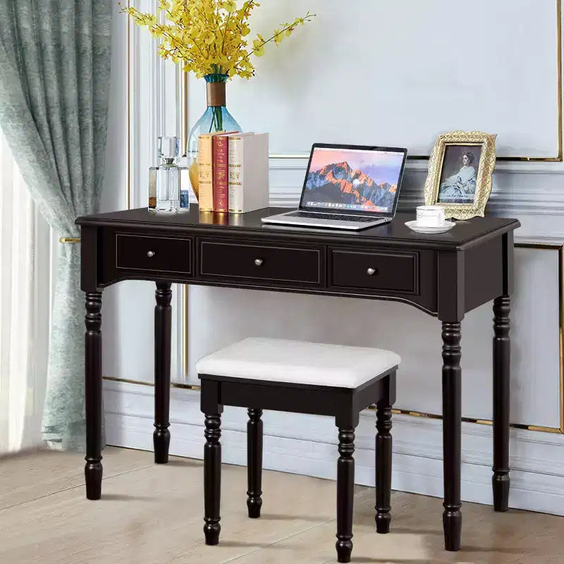 Costway Coiffeuse 7 Tiroirs avec Miroir Triple Pliant