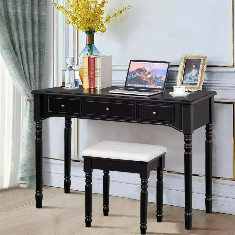 Costway Coiffeuse 7 Tiroirs avec Miroir Triple Pliant