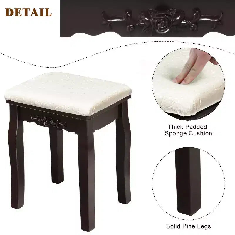 Coiffeuse Costway avec miroir amovible et 10 ampoules à intensité réglable avec interrupteur tactile