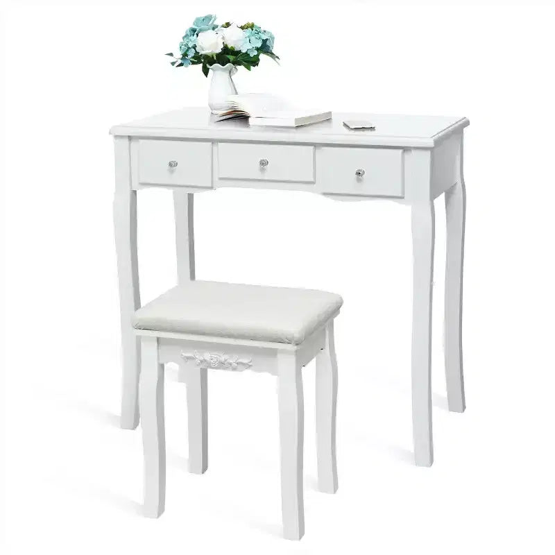 Coiffeuse Costway avec miroir amovible et 10 ampoules à intensité réglable avec interrupteur tactile