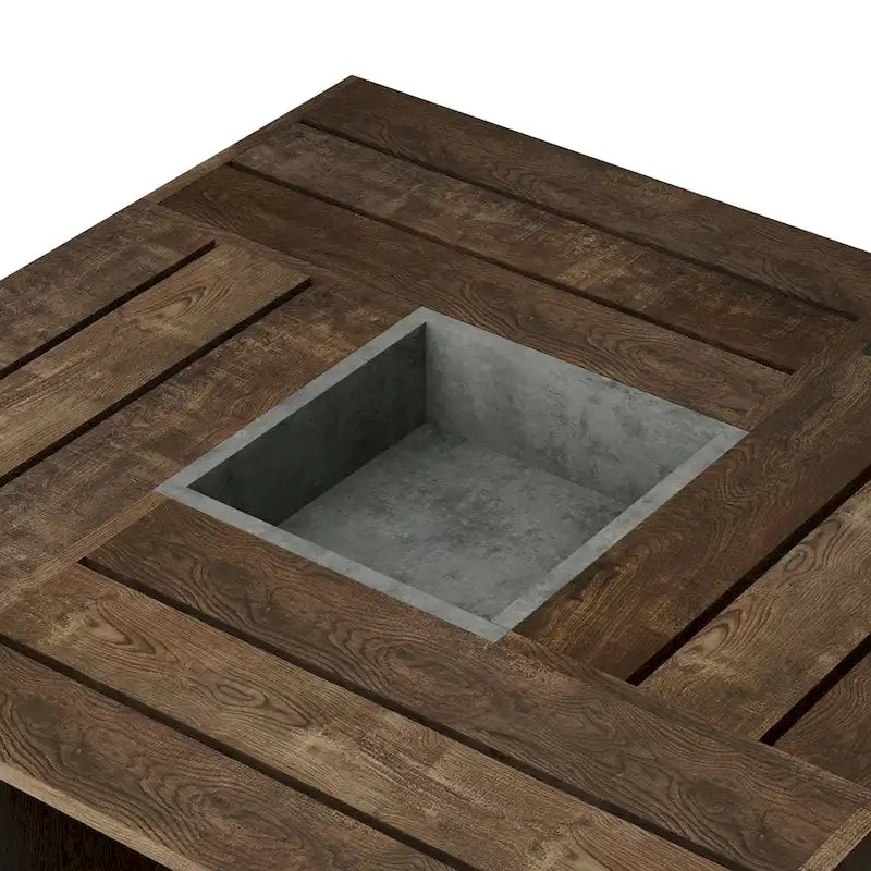 Table basse mobile DH BASIC en chêne rustique avec étagère ouverte de 81 cm (32 pouces) par Denhour