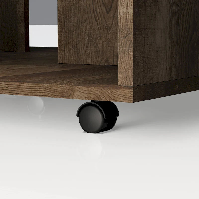 Table basse mobile DH BASIC en chêne rustique avec étagère ouverte de 81 cm (32 pouces) par Denhour