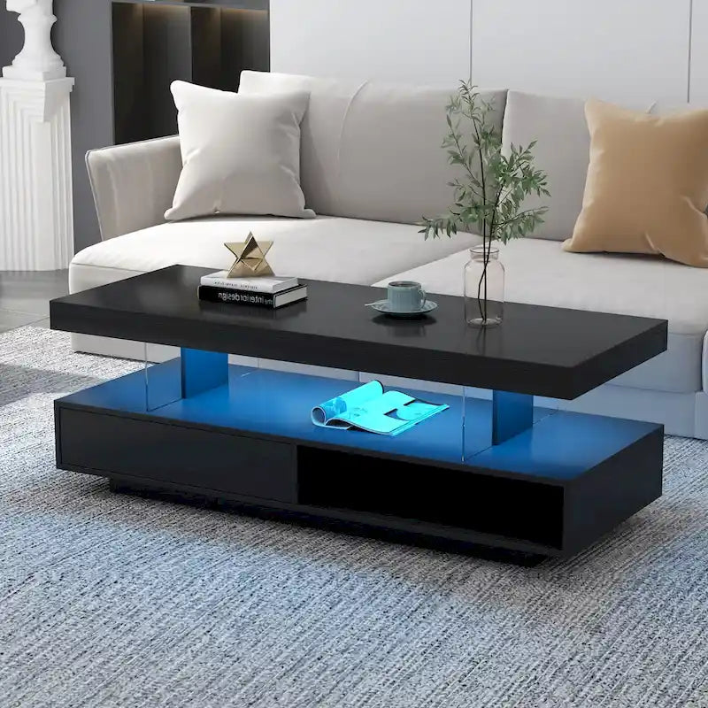 Table basse LED U-Can avec rangement