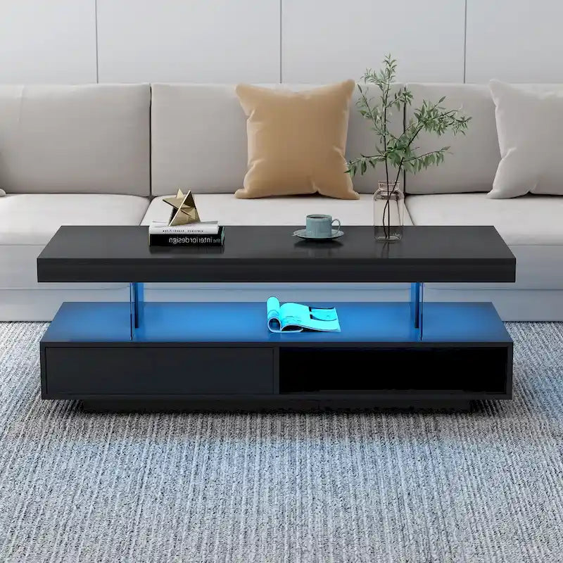 Table basse LED U-Can avec rangement