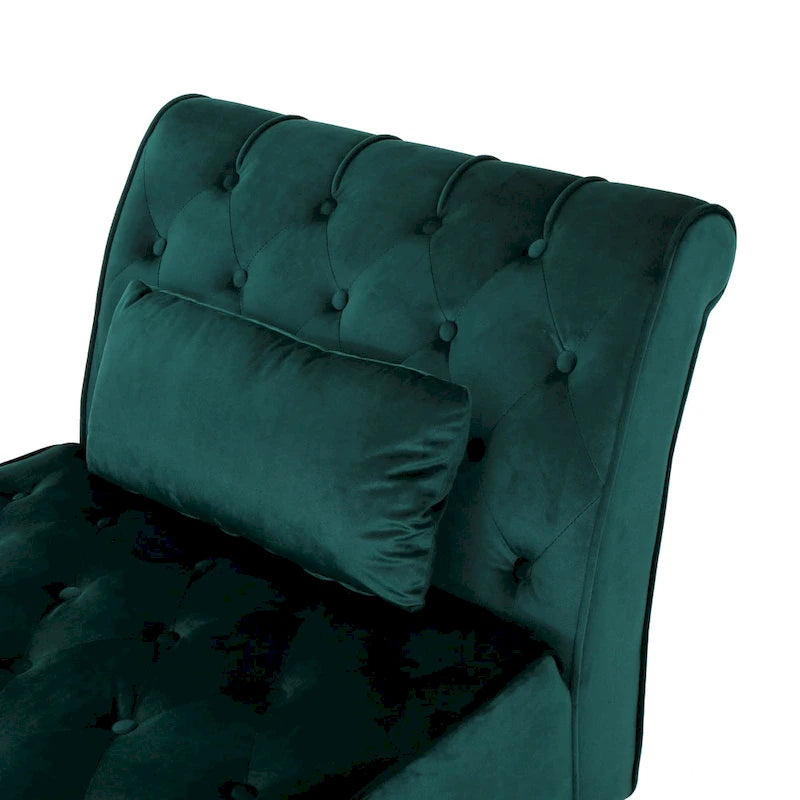 Chaise longue Rubie Modern Glam en velours capitonné par Christopher Knight Home