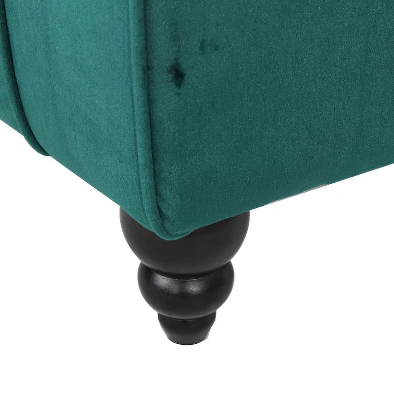 Chaise longue Rubie Modern Glam en velours capitonné par Christopher Knight Home