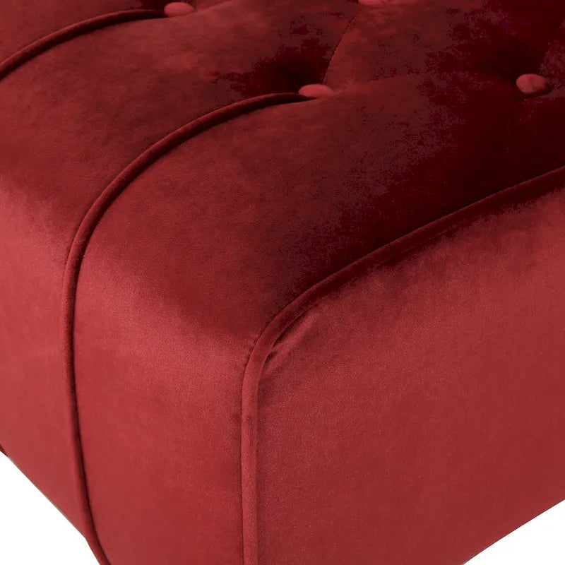 Chaise longue Rubie Modern Glam en velours capitonné par Christopher Knight Home