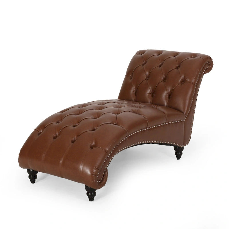 Chaise longue Varnell contemporaine capitonnée par Christopher Knight Home - 163 cm (L) x 74 cm (l) x 86 cm (H)