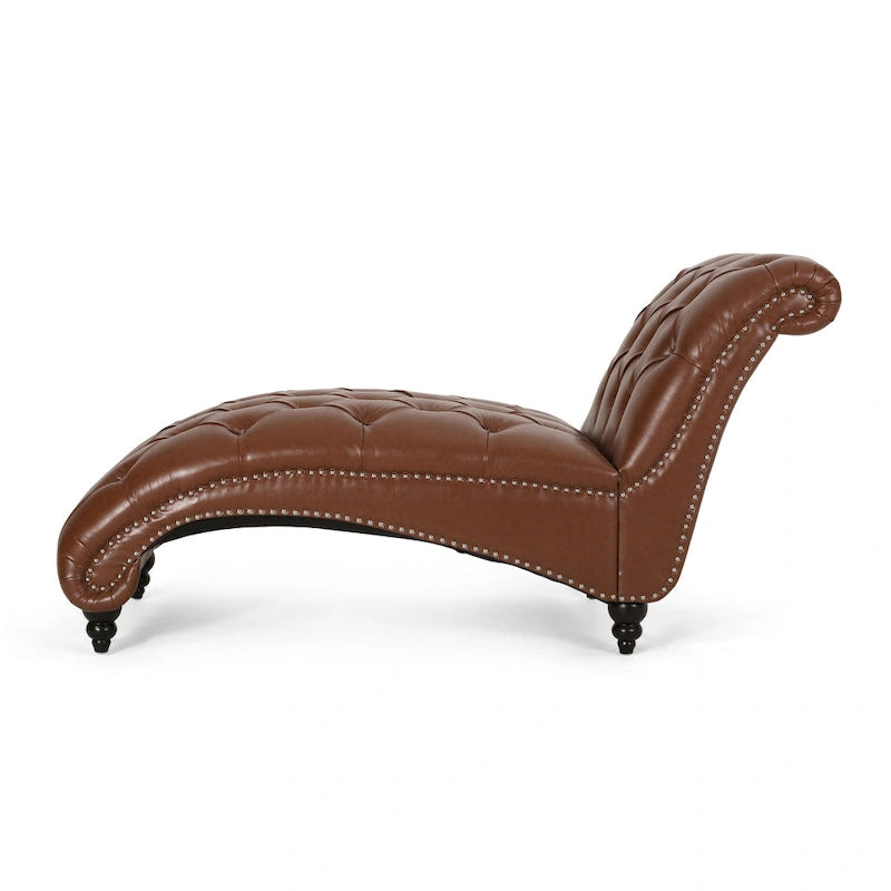 Chaise longue Varnell contemporaine capitonnée par Christopher Knight Home - 163 cm (L) x 74 cm (l) x 86 cm (H)