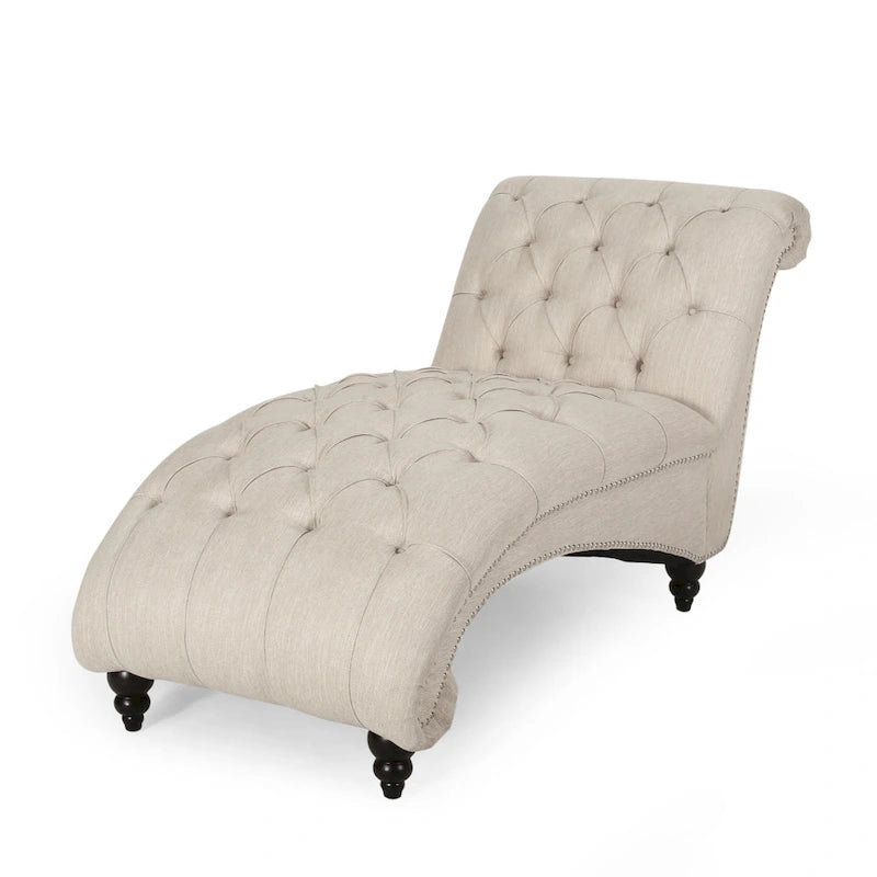 Chaise longue Varnell contemporaine capitonnée par Christopher Knight Home - 163 cm (L) x 74 cm (l) x 86 cm (H)
