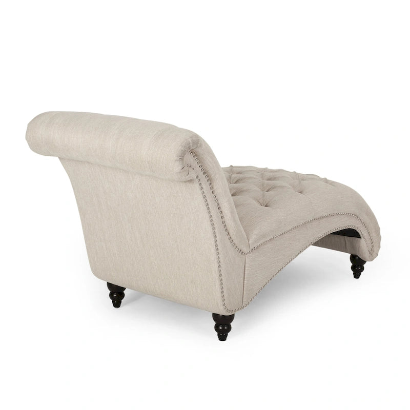 Chaise longue Varnell contemporaine capitonnée par Christopher Knight Home - 163 cm (L) x 74 cm (l) x 86 cm (H)
