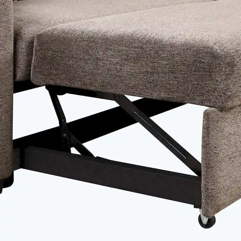 Canapé d'angle moderne en forme de L, réversible, 3 places, avec méridienne de rangement et 2 poufs