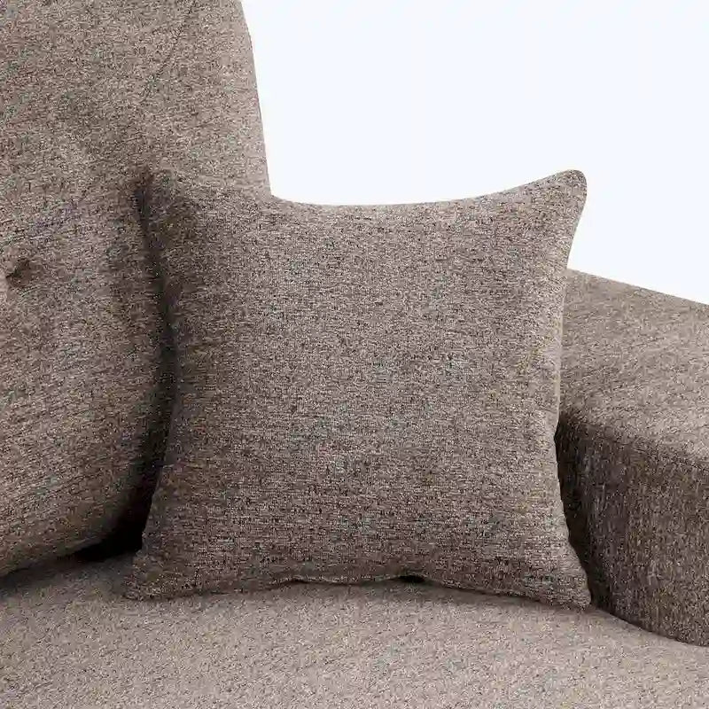 Canapé d'angle moderne en forme de L, réversible, 3 places, avec méridienne de rangement et 2 poufs