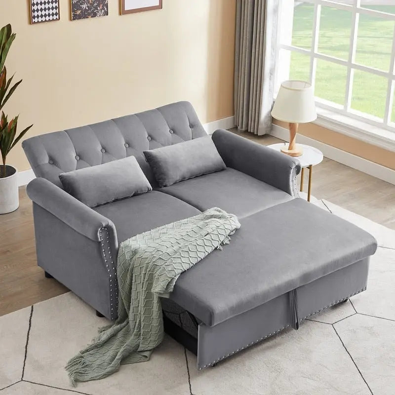 Adjustable Sleeper Sofa with 2 Lumbar Pillows