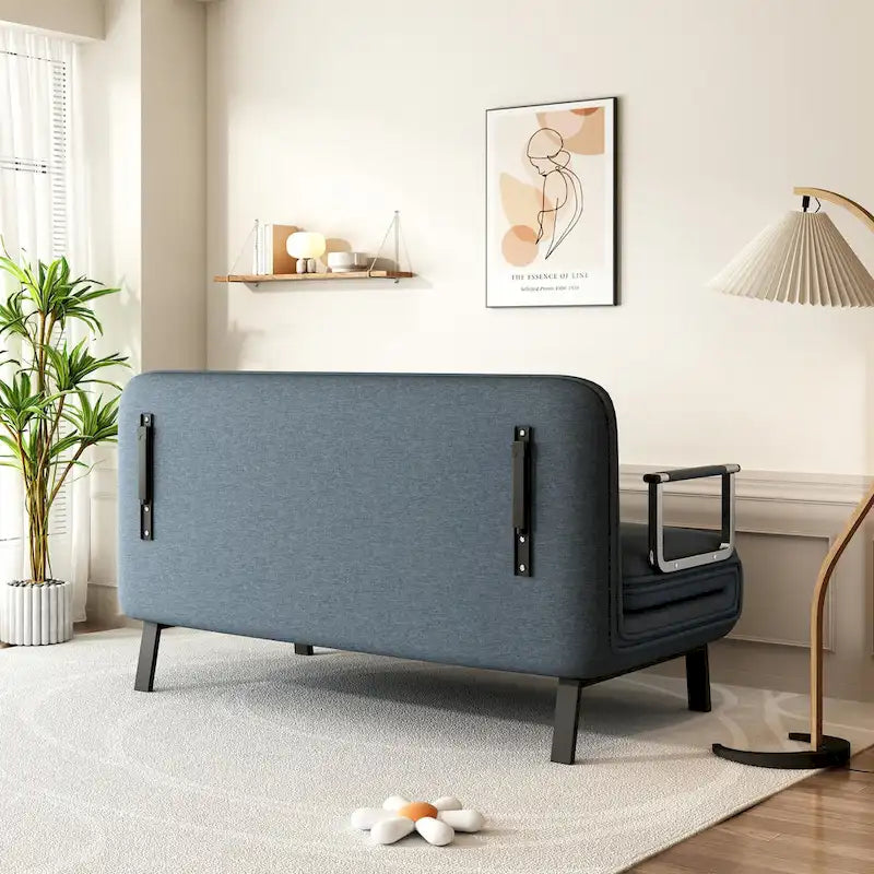 Canapé-lit convertible trois places avec dossier et oreiller réglables