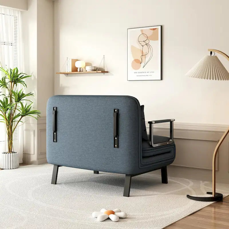 Canapé-lit convertible trois places avec dossier et oreiller réglables