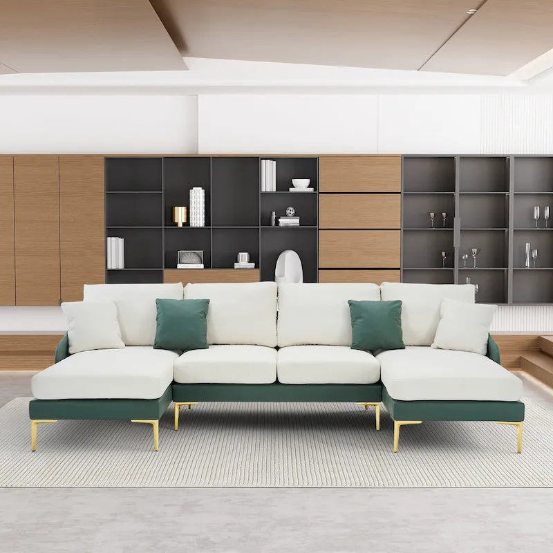 Canapé d'angle en U Ouyessir 4 places avec double méridienne