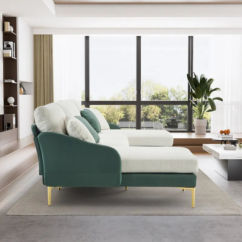 Canapé d'angle en U Ouyessir 4 places avec double méridienne