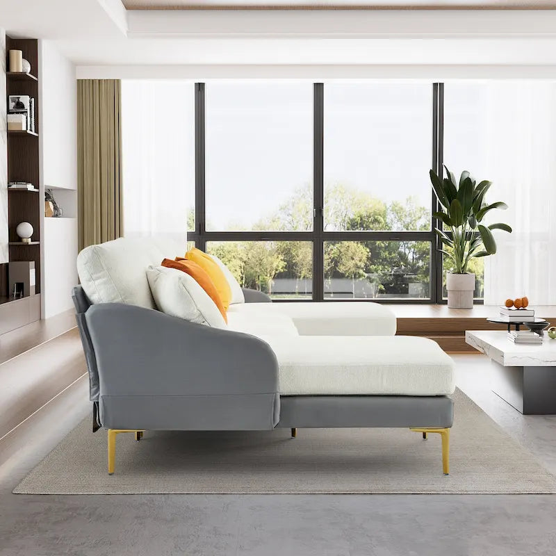 Canapé d'angle en U Ouyessir 4 places avec double méridienne