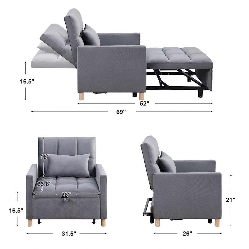 Fauteuil-lit convertible Aukfa avec oreiller