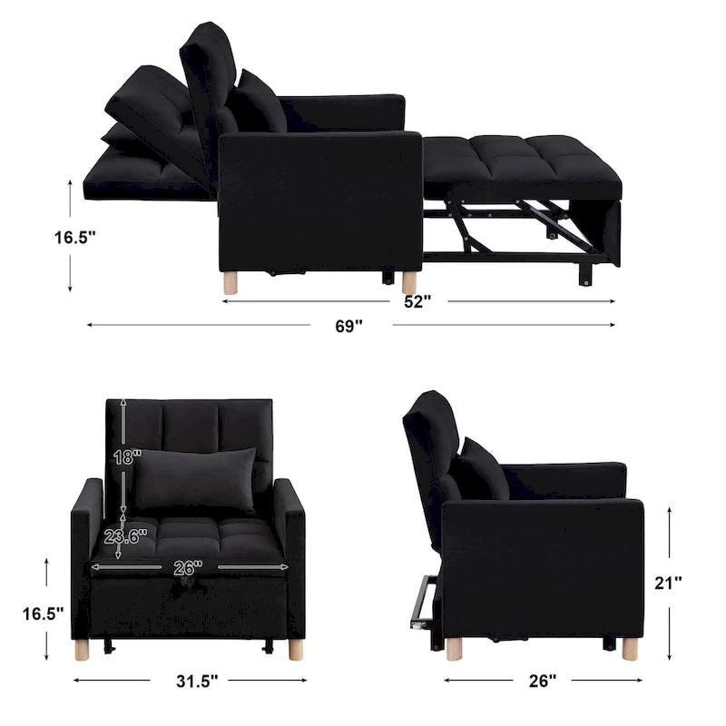 Fauteuil-lit convertible Aukfa avec oreiller