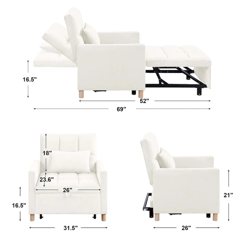 Fauteuil-lit convertible Aukfa avec oreiller