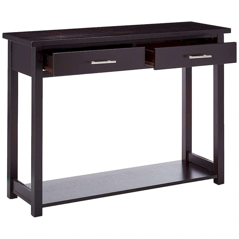 Console d'entrée, table d'appoint avec tiroirs, couleur expresso